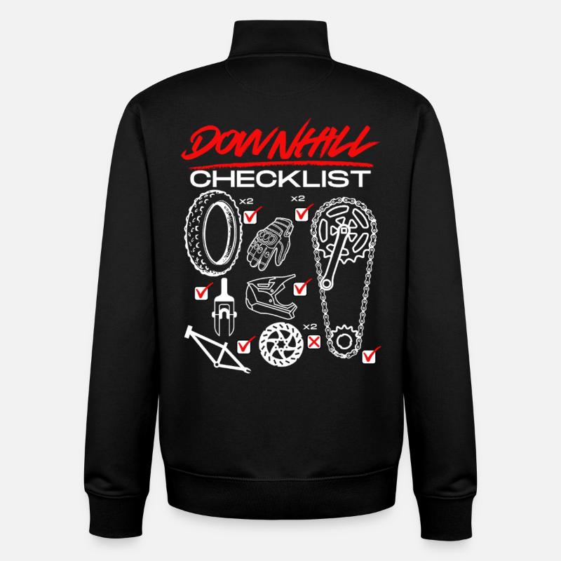Bicycle Checklist Design - Unisex Organic Zip Sweatshirt by Stanley/Stella - black