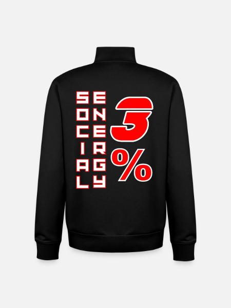 Énergie sociale 3 % - Boldi Graphics - Sweat zippé unisexe en coton bio Stanley/Stella - noir
