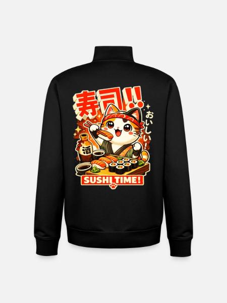 Kawaii Sushi Katze - Unisex Organic Zip Sweatshirt von Stanley/Stella - Schwarz