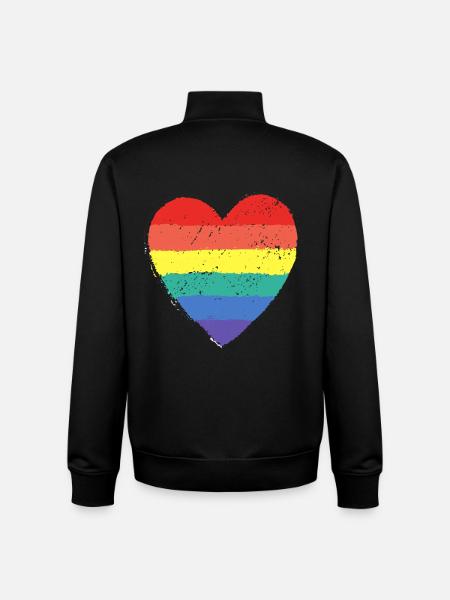 Herz Pride Regenbogen - Unisex Organic Zip Sweatshirt von Stanley/Stella - Schwarz