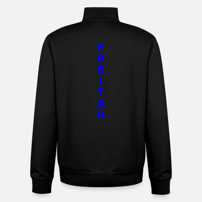 Friday - blue - Unisex Organic Zip Sweatshirt by Stanley/Stella - black