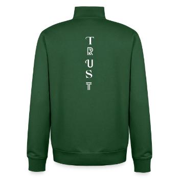 TRUST – Trust your path - Unisex Organic Zip Sweatshirt by Stanley/Stella - bottle green - Back - AI Model Male 185 dark (185cm)