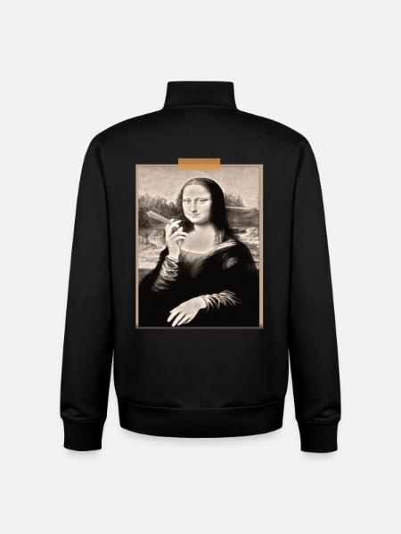 Mona Lisa Modernized Cigarette T-shirt - Unisex Organic Zip Sweatshirt by Stanley/Stella - black