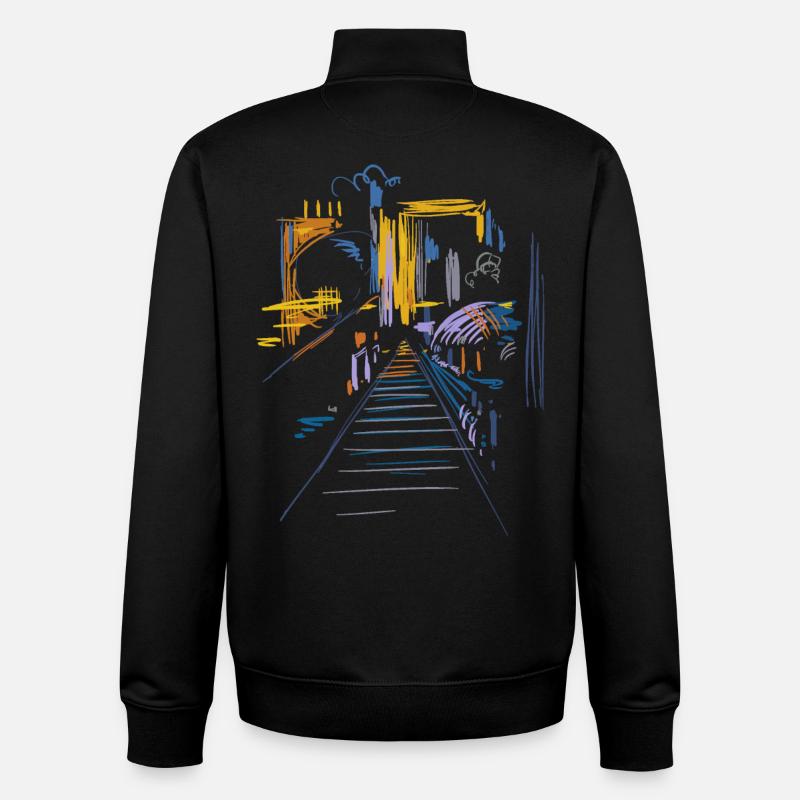 Architecture Abstraite - Sweat zippé unisexe en coton bio Stanley/Stella - noir