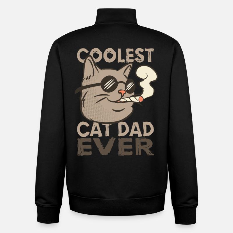 Cat Dad - Unisex Organic Zip Sweatshirt by Stanley/Stella - black