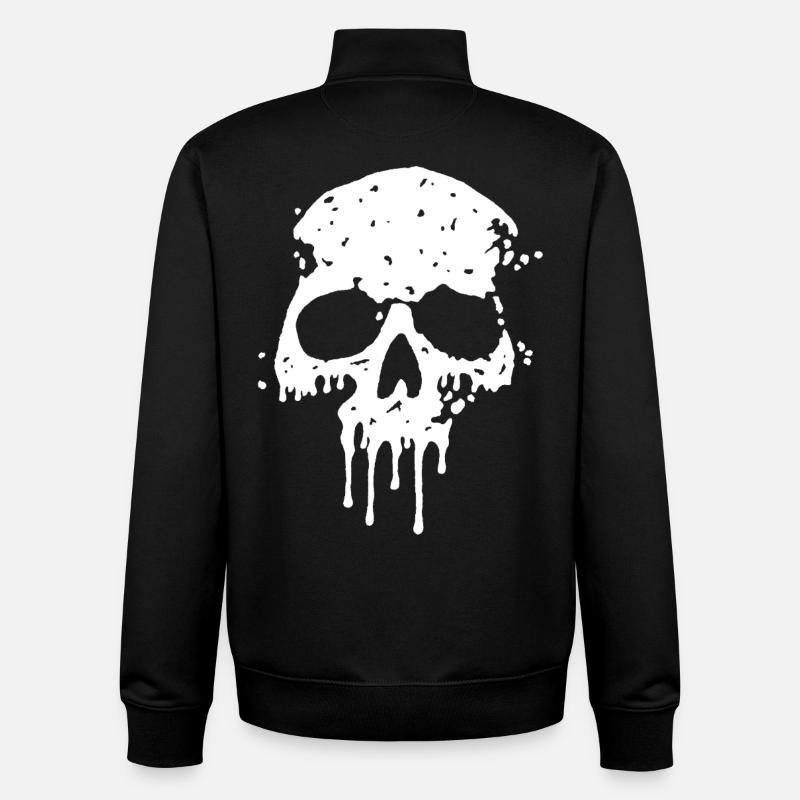 Crâne graffiti - Sweat zippé unisexe en coton bio Stanley/Stella - noir