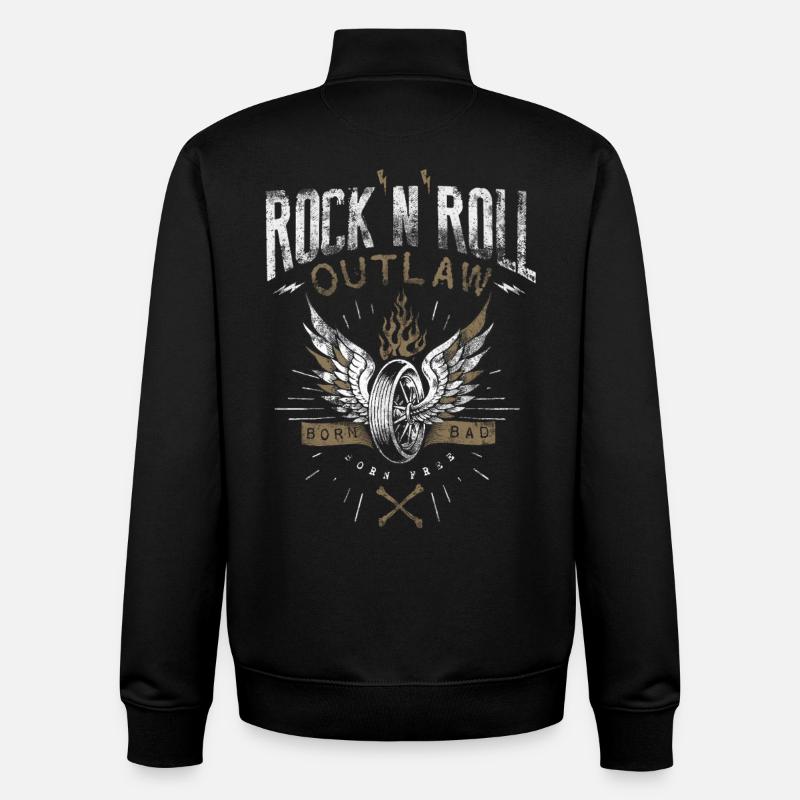 Hors-la-loi du rock & roll - Sweat zippé unisexe en coton bio Stanley/Stella - noir
