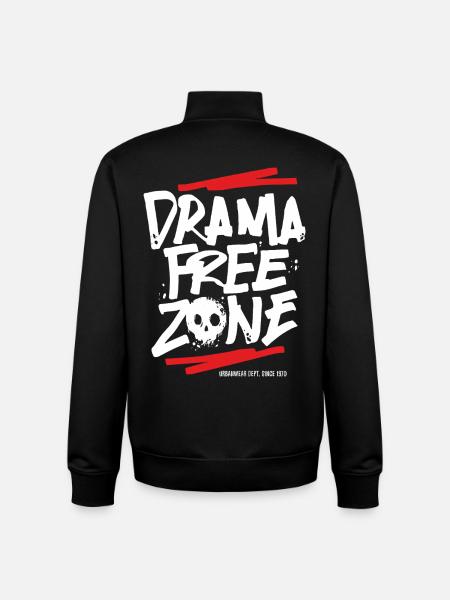 drama_queen_free_zone_skull - Unisex Organic Zip Sweatshirt by Stanley/Stella - black