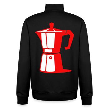Coffee Pot Illustration for Cafe Lovers - Unisex Organic Zip Sweatshirt by Stanley/Stella - black - Back - AI Model Male 185 light (185cm)