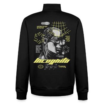 Urban Future – Streetwear futuriste - Sweat zippé unisexe en coton bio Stanley/Stella - noir - Dos - AI Model Male 185 light (185cm)