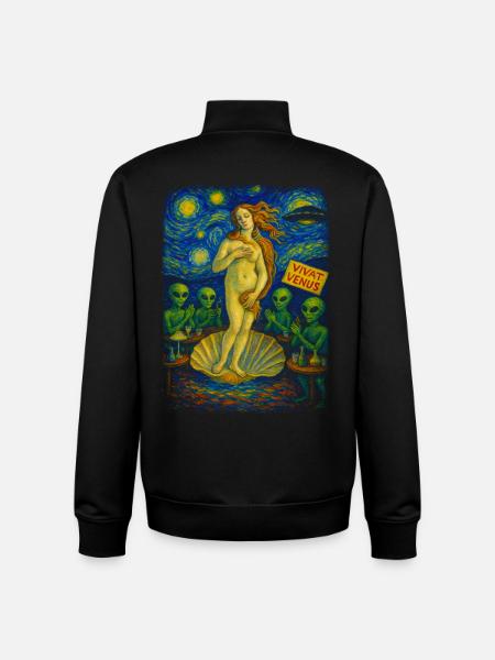 Vivat Venus Alien Gala UFO - Unisex Organic Zip Sweatshirt von Stanley/Stella - Schwarz