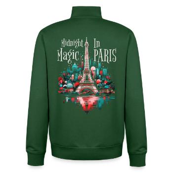 Paris Eiffelturm Frankreich Stadt Skyline Nacht - Unisex Organic Zip Sweatshirt von Stanley/Stella - Flaschengrün - Hinten - AI Model Male 185 dark (185cm)