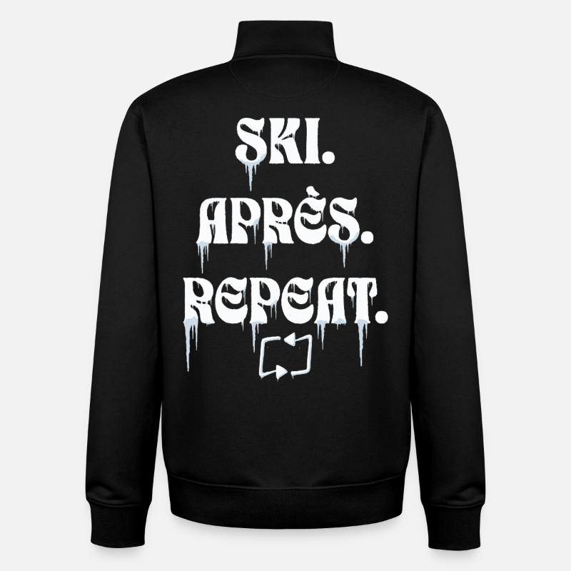 Ski Après Repeat - Sweat zippé unisexe en coton bio Stanley/Stella - noir