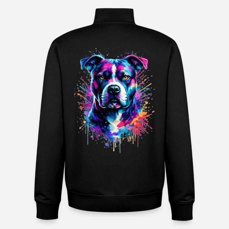 American Staffordshire Terrier - Unisex Organic Zip Sweatshirt von Stanley/Stella - Schwarz