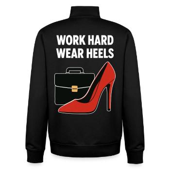 Business Babe: Work Hard Wear Heels - Unisex Organic Zip Sweatshirt by Stanley/Stella - black - Back - AI Model Male 185 light (185cm)