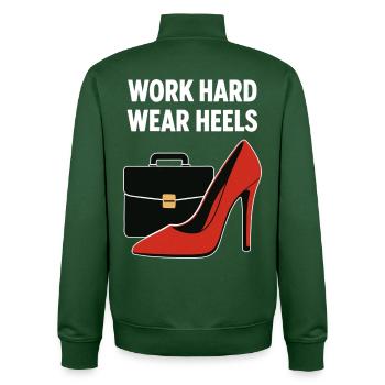 Business Babe : Talons à la Travail Dur - Sweat zippé unisexe en coton bio Stanley/Stella - vert bouteille - Dos - AI Model Male 185 dark (185cm)