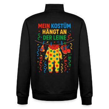 Mein Kostüm ist in der Wäsche Leine Kein Kostüm - Unisex Organic Zip Sweatshirt von Stanley/Stella - Schwarz - Hinten - AI Model Male 185 light (185cm)