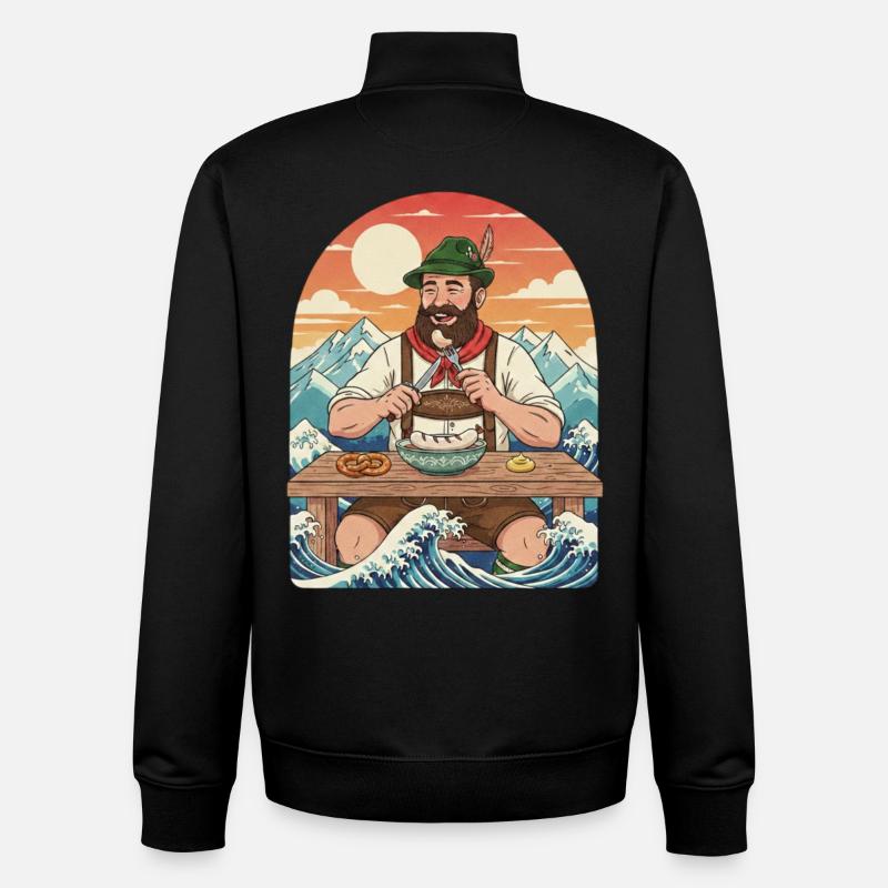 Weißwurst Alpen Kawaii Anime - Sweat zippé unisexe en coton bio Stanley/Stella - noir