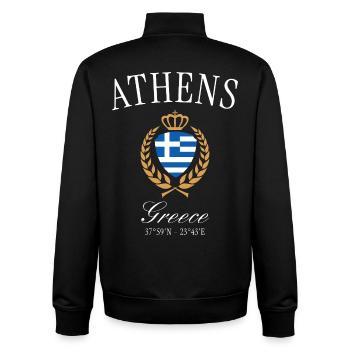 Couronne d’armoiries d’Athènes en Grèce – Souvenir de voyage - Sweat zippé unisexe en coton bio Stanley/Stella - noir - Dos - AI Model Male 185 light (185cm)