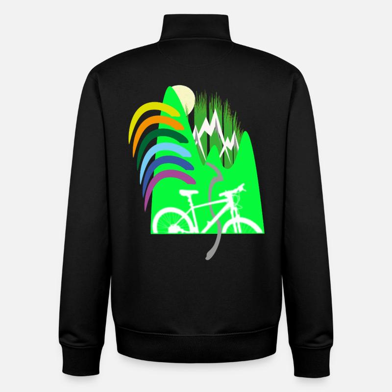 Fahrradpfad Berge Regenbogen - Unisex Organic Zip Sweatshirt von Stanley/Stella - Schwarz
