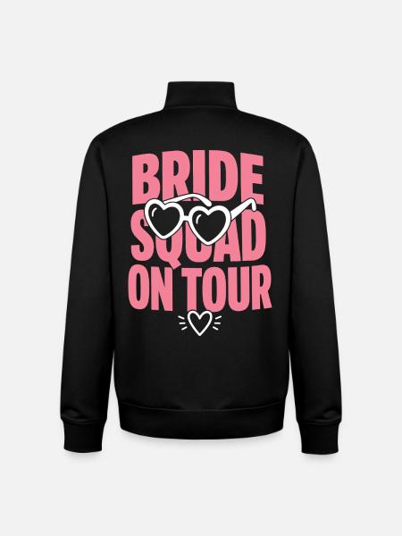 Bride Squad on Tour Heart Glasses - Unisex Organic Zip Sweatshirt by Stanley/Stella - black