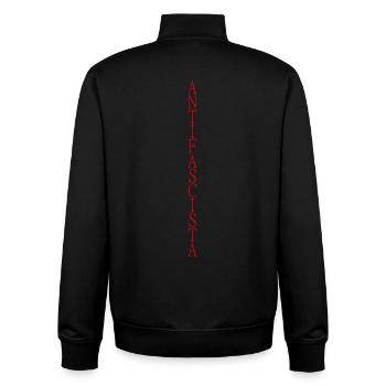 vertikal stylischer Schriftzug Antifascista - Unisex Organic Zip Sweatshirt von Stanley/Stella - Schwarz - Hinten - AI Model Male 185 light (185cm)