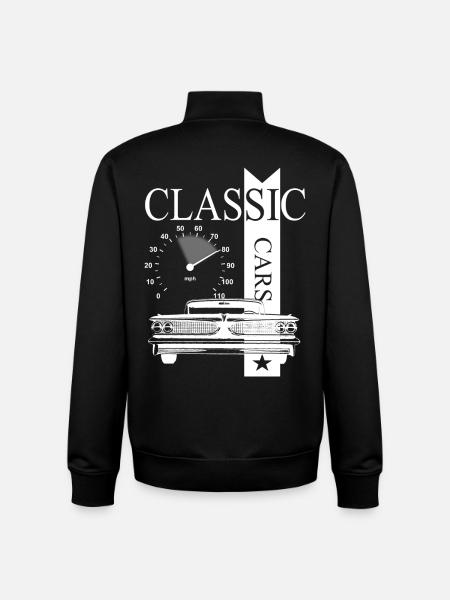 Voitures classiques automobiles - Sweat zippé unisexe en coton bio Stanley/Stella - noir