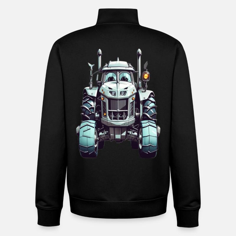Traktor mit Augen - Unisex Organic Zip Sweatshirt von Stanley/Stella - Schwarz