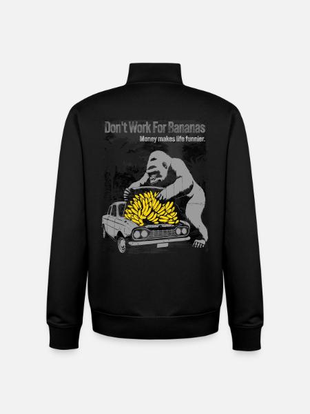 Bananen-Affe-Auto-Karikatur-Design - Unisex Organic Zip Sweatshirt von Stanley/Stella - Schwarz