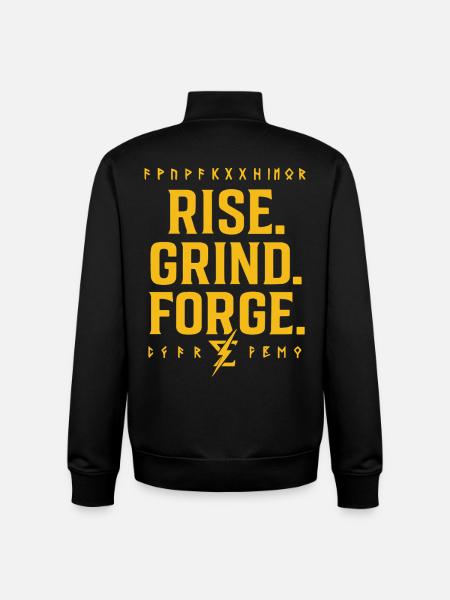 Rise Grind Forge – Motivation Tee - Unisex Organic Zip Sweatshirt by Stanley/Stella - black