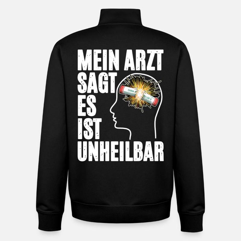 Pyrotechnik Im Kopf - Unisex Organic Zip Sweatshirt von Stanley/Stella - Schwarz