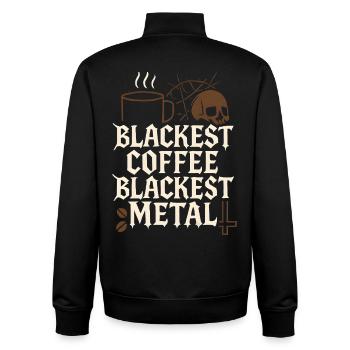 Schwarzer Kaffee Metal - Unisex Organic Zip Sweatshirt von Stanley/Stella - Schwarz - Hinten - AI Model Male 185 light (185cm)