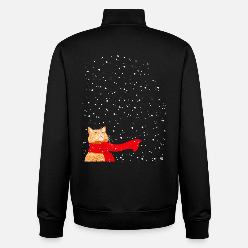 Tabby liebt Schnee - Unisex Organic Zip Sweatshirt von Stanley/Stella - Schwarz