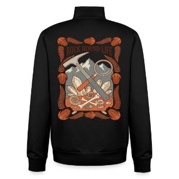 Rock Hound Life Geologie Fossilien - Unisex Organic Zip Sweatshirt von Stanley/Stella - Schwarz - Hinten - AI Model Male 185 light (185cm)