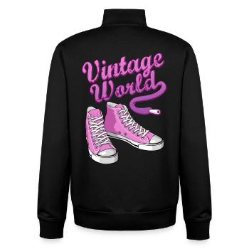 Pink vintage sneakers - Sweat zippé unisexe en coton bio Stanley/Stella - noir - Dos - AI Model Male 185 light (185cm)