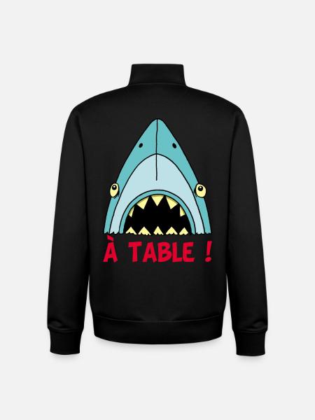 Shark hungry! - Unisex Organic Zip Sweatshirt by Stanley/Stella - black