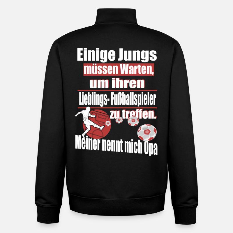 Fußball Opa - Unisex Organic Zip Sweatshirt von Stanley/Stella - Schwarz