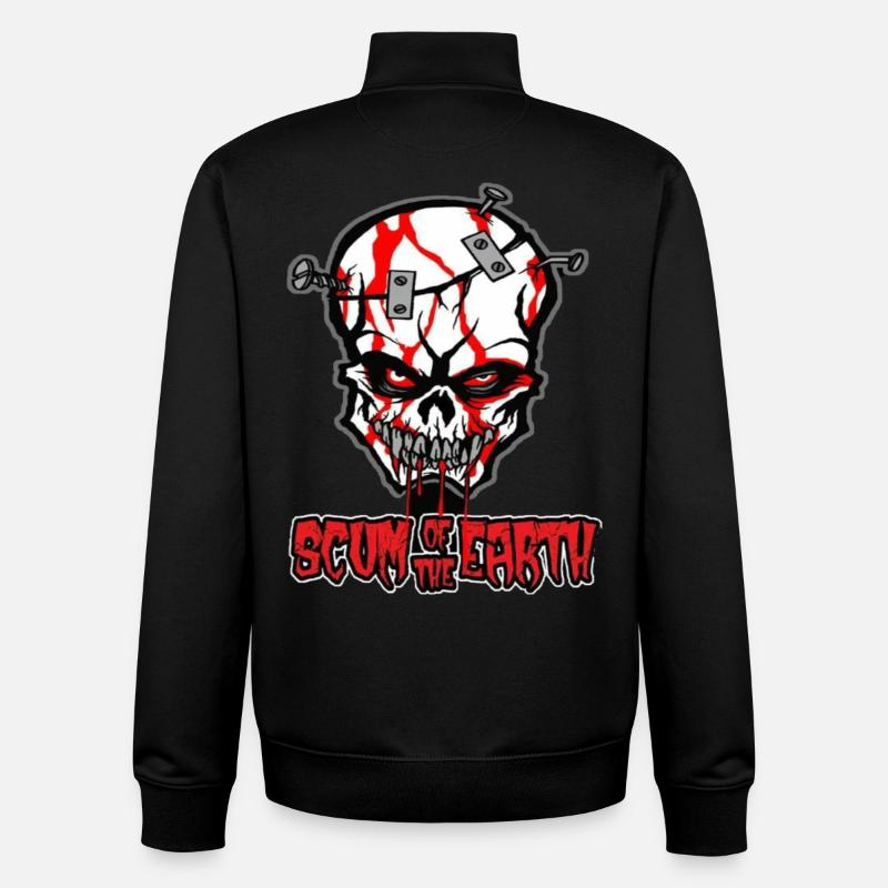 Totenschädel mit Nägel - Unisex Organic Zip Sweatshirt von Stanley/Stella - Schwarz