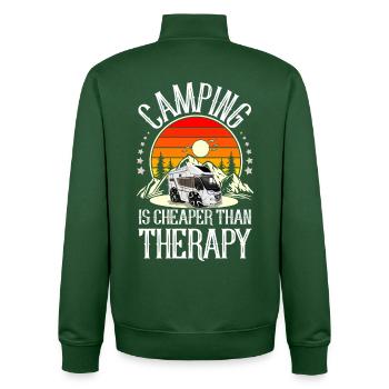 Camping Campen Camper - Sweat zippé unisexe en coton bio Stanley/Stella - vert bouteille - Dos - AI Model Male 185 dark (185cm)