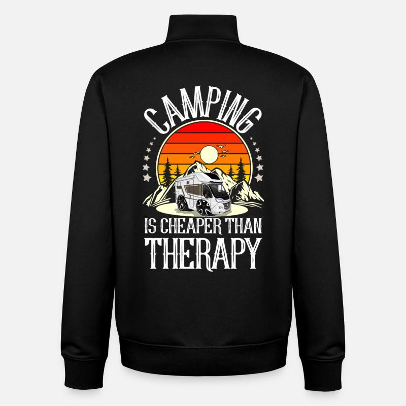 Camping Campen Camper - Unisex Organic Zip Sweatshirt von Stanley/Stella - Schwarz