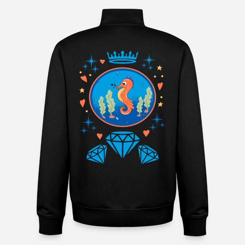 Diamanten Seepferd Abzeichen - Unisex Organic Zip Sweatshirt von Stanley/Stella - Schwarz