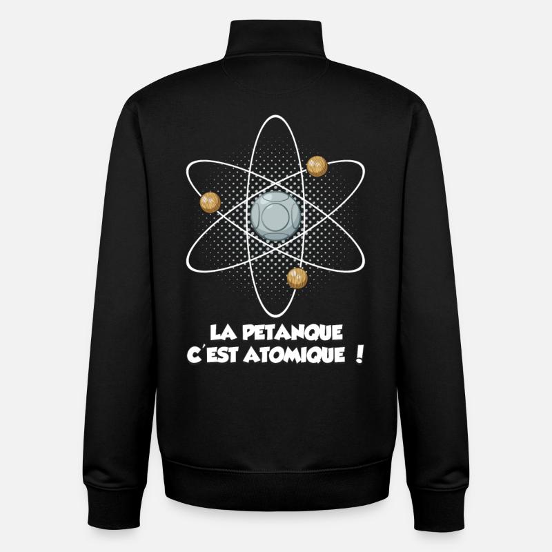 la pétanque c'est atomique ! - Sweat zippé unisexe en coton bio Stanley/Stella - noir