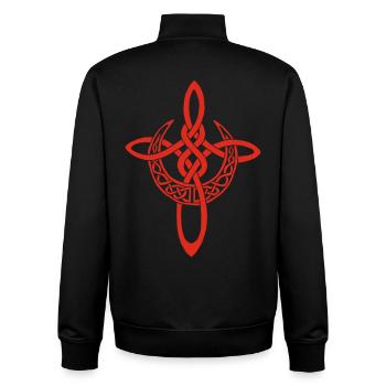Red Lunar Cross - Unisex Organic Zip Sweatshirt by Stanley/Stella - black - Back - AI Model Male 185 light (185cm)