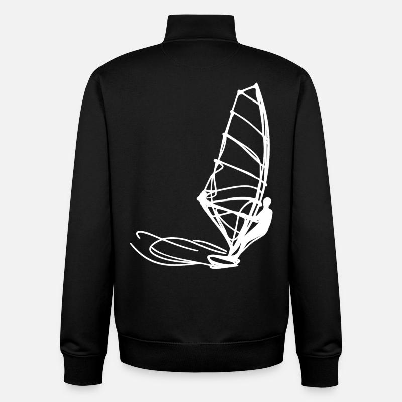 Windsurfer Zeichnung - Unisex Organic Zip Sweatshirt von Stanley/Stella - Schwarz