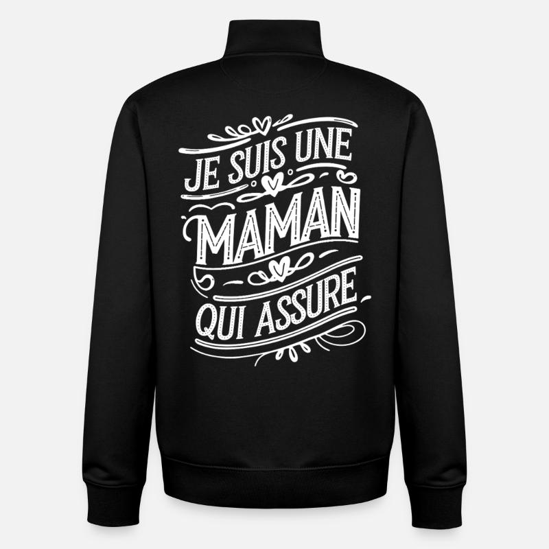 Ich bin eine Mutter, die versichert - Unisex Organic Zip Sweatshirt von Stanley/Stella - Schwarz