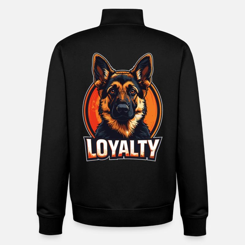 Loyalty – German Shepherd Design - Unisex Organic Zip Sweatshirt by Stanley/Stella - black
