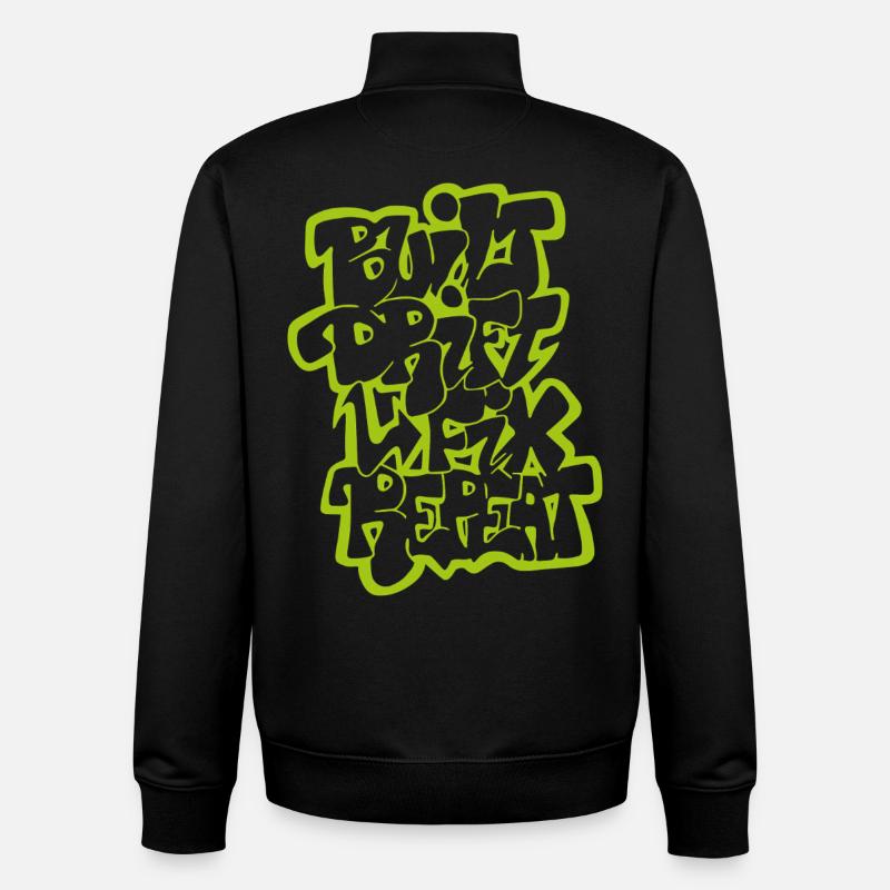 Dérivée construite Fix Repeat 02 - Sweat zippé unisexe en coton bio Stanley/Stella - noir