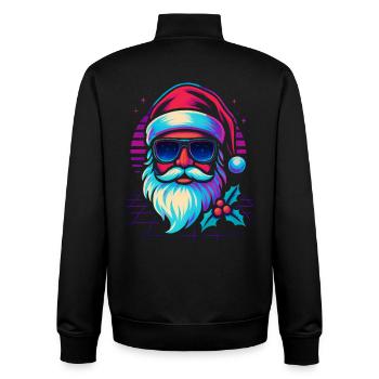 Jeux rétro drôles du Père Noël - Sweat zippé unisexe en coton bio Stanley/Stella - noir - Dos - AI Model Male 185 light (185cm)