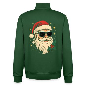 Cool Santa Claus Sunglasses Retro Vintage - Unisex Organic Zip Sweatshirt by Stanley/Stella - bottle green - Back - AI Model Male 185 dark (185cm)