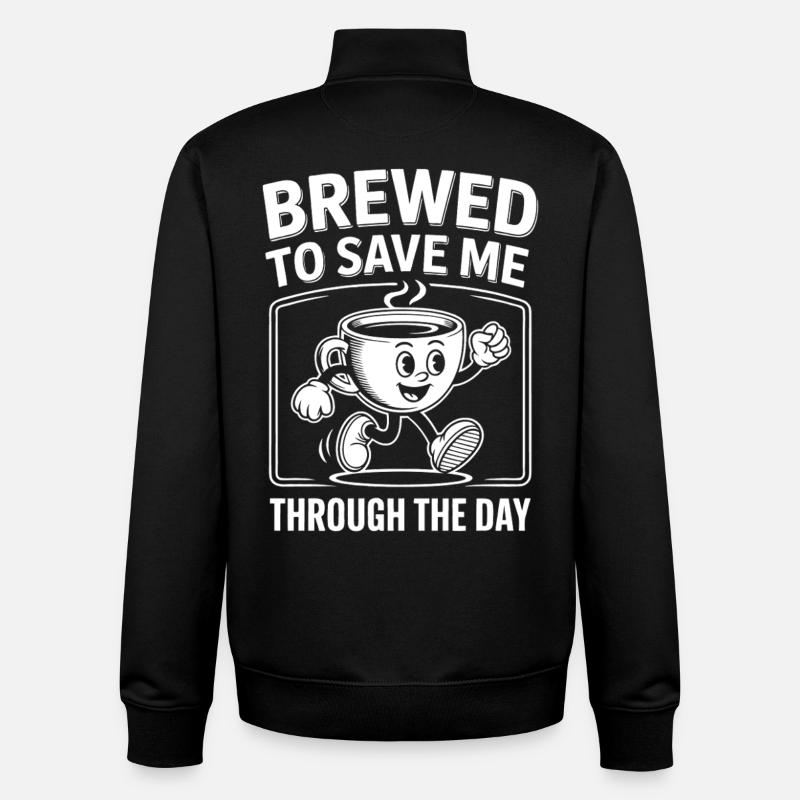 Le café sauve la situation - Sweat zippé unisexe en coton bio Stanley/Stella - noir